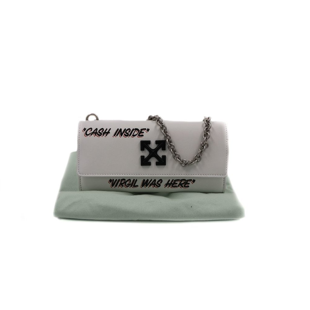 12889  OFF WHITE Jitney Wallet On Chain Quote (blanc) Bag